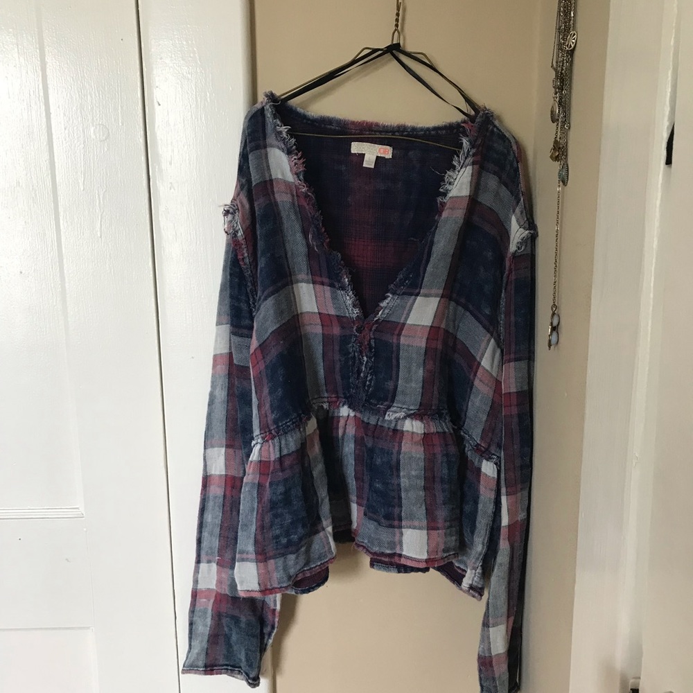 GB flannel cropped shirt